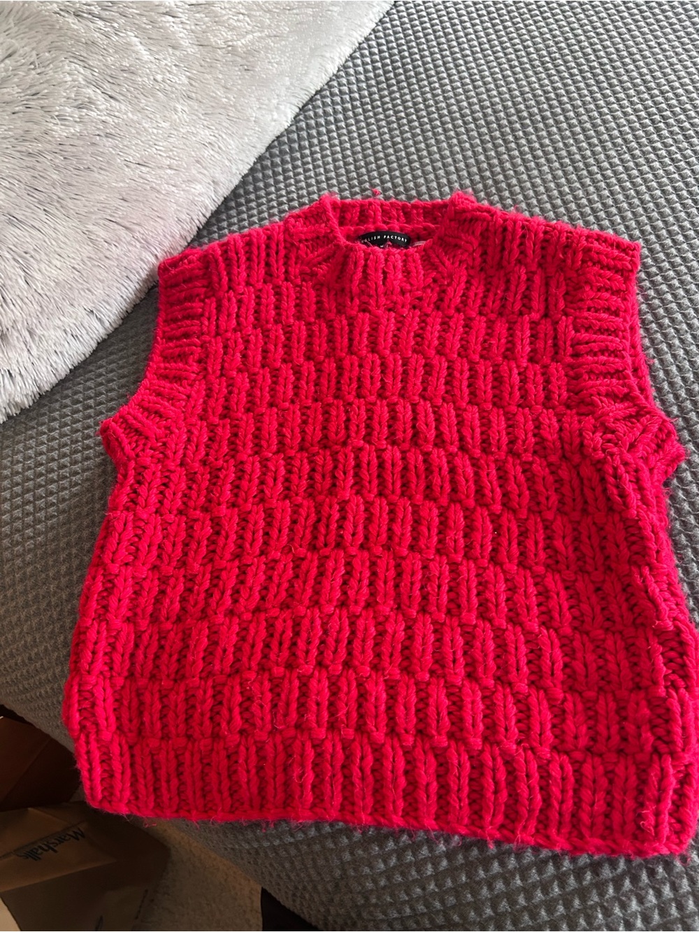 Bright Pink Chunky Knit Women's Sweater Vest